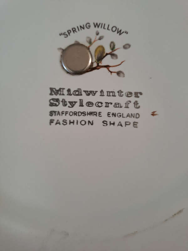 Midwinter Stylecraft Spring Willow one tier cake stand and bowl little cup free gift