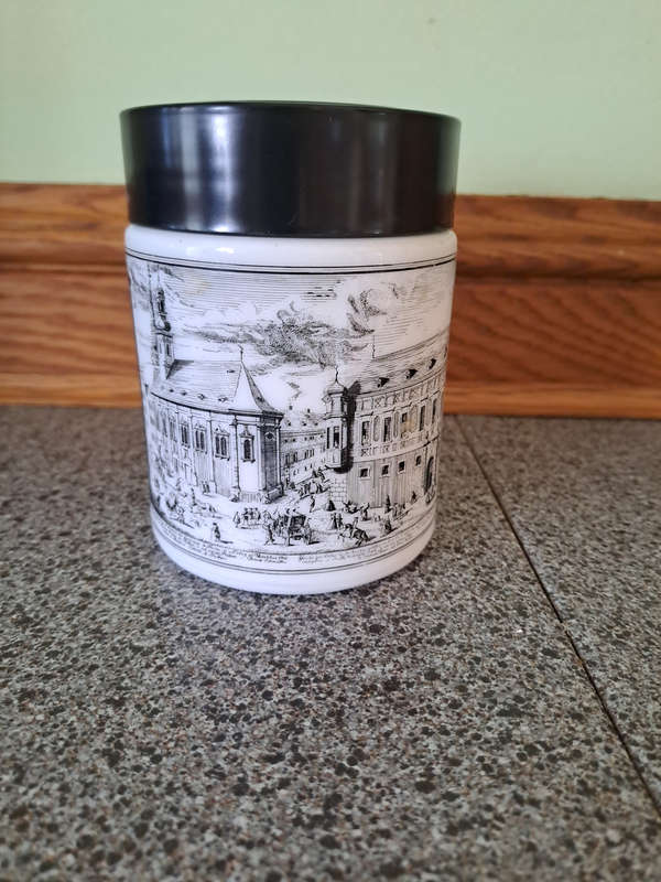 Vintage Retro Milk glass lidded jars