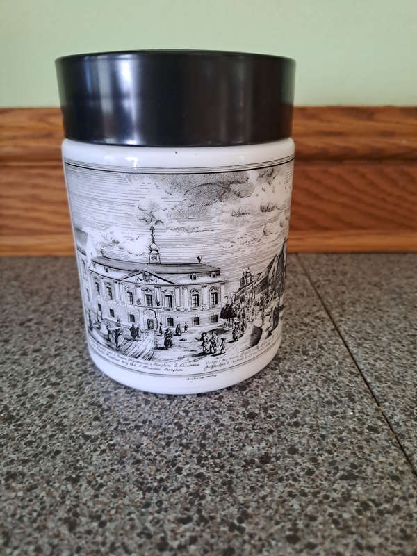Vintage Retro Milk glass lidded jars