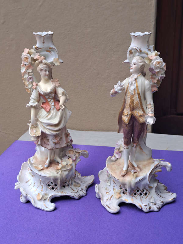 Antique Pair of C.G. Schierholz and Son ca 1880-1906 Candle Holders 25cm tall