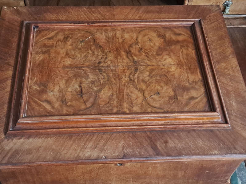 Lovely bur wall nut and teak? wooden music box altered
