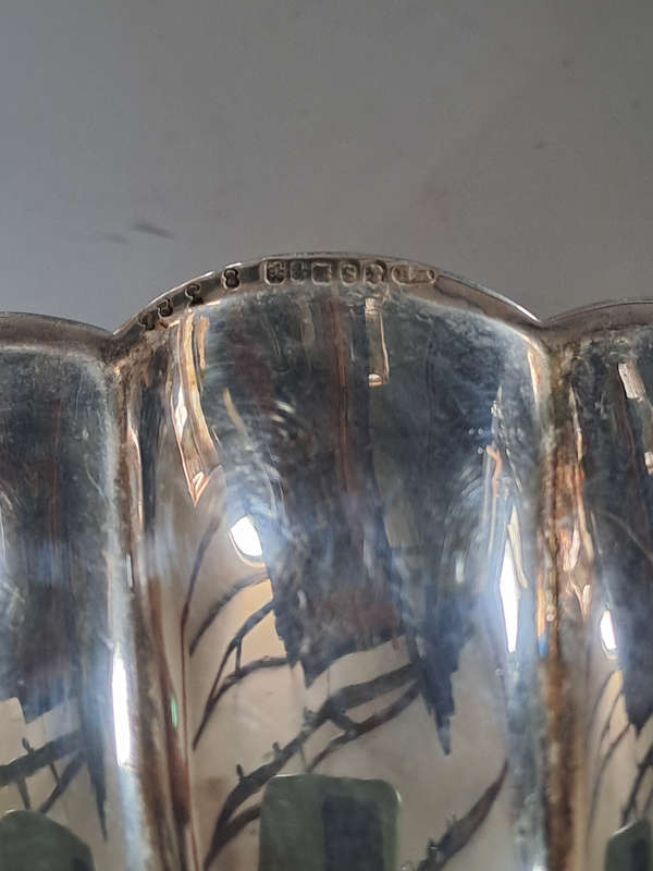 Silver EPNS Hallmarked 3 clam large dish. Uncleaned