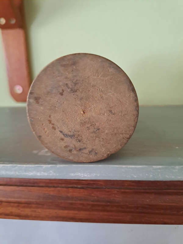 Rare original Oriental Sapolin gold paint wood turned jar (no 2)