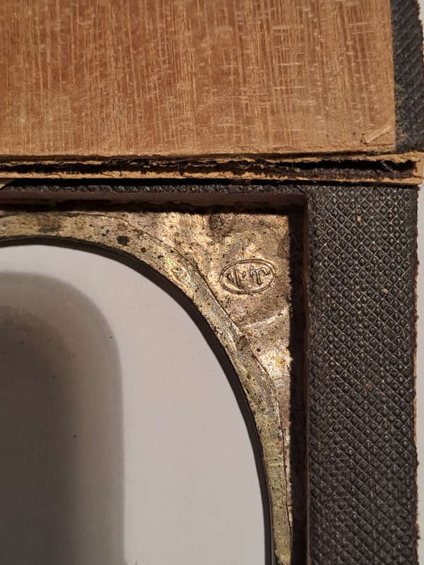 Small antique silver/silver plate? flower picture frame