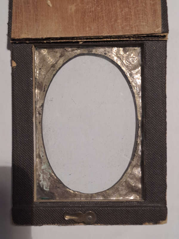 Small antique silver/silver plate? flower picture frame