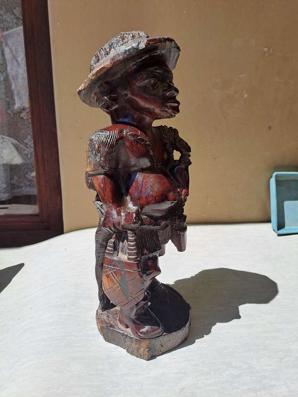 Traditional hand carved Malawian fisherman very niceley detailed 40cm
