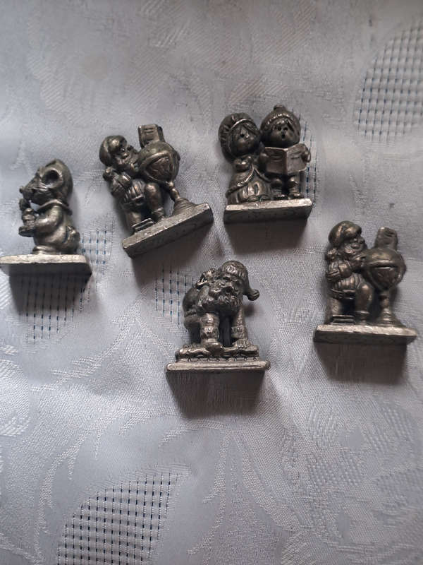 Vintage original TIVOLT Christmas theme figurines pewter very cute