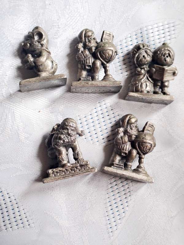 Vintage original TIVOLT Christmas theme figurines pewter very cute