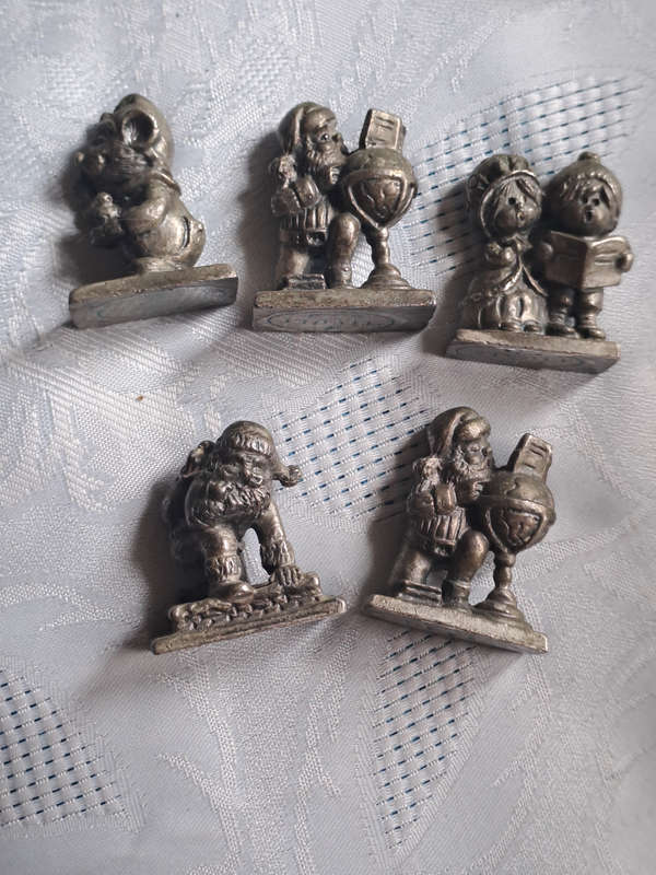 Vintage original TIVOLT Christmas theme figurines pewter very cute