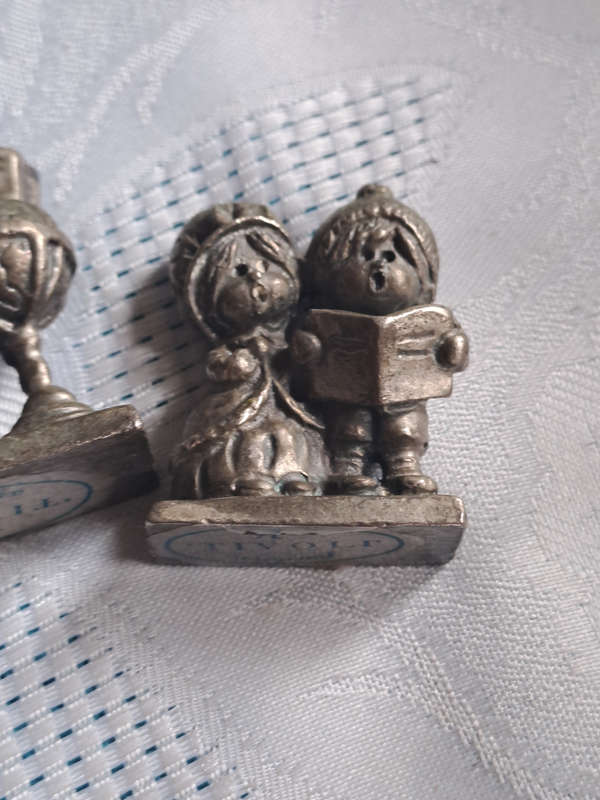 Vintage original TIVOLT Christmas theme figurines pewter very cute