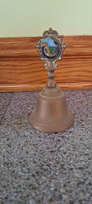 Vintage Brass bell Cape Town Cable car 12cm tall working