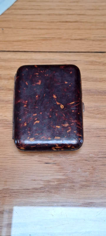 Small celluloid Tortoise shell vintage cigarette case
