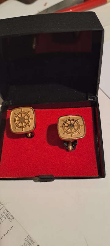 Safmarine ship's wheel cufflinks Gold plated