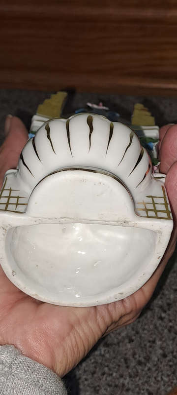 Vintage Catholic holy water fountain porcelain