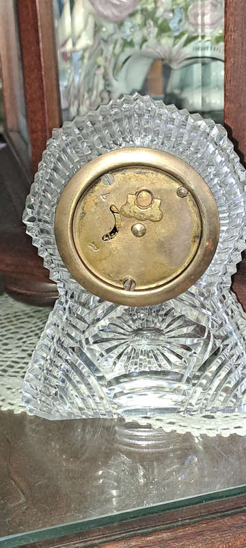 VintageKeinzle German crystal desk clock working no damage