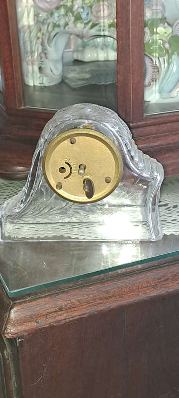 Vintage German rose cut crystal desk clock