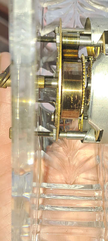 Vintage German rose cut crystal desk clock