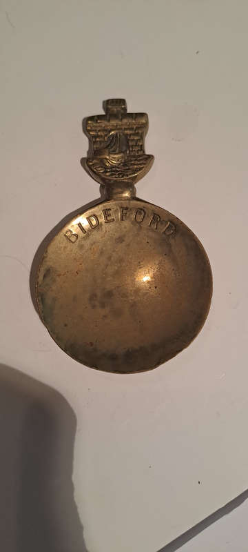 Vintage old brass tea caddy spoon