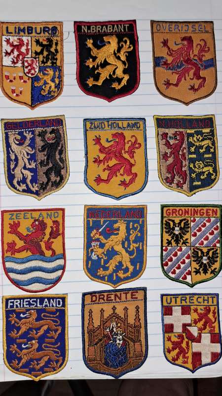 Very old vintage stitched badges Netherlands 12x