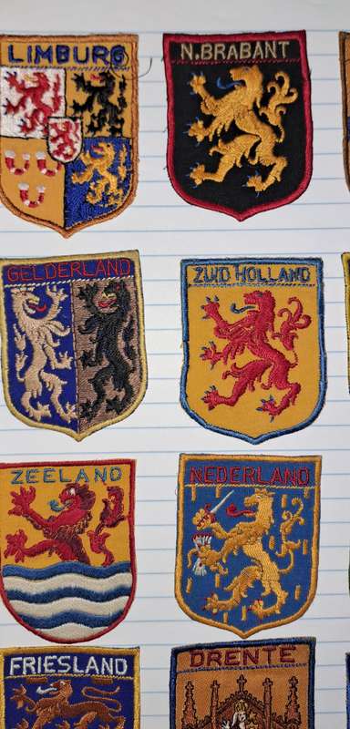Very old vintage stitched badges Netherlands 12x