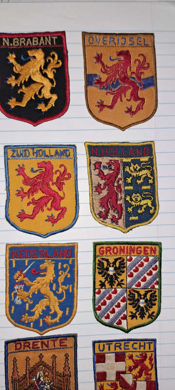 Very old vintage stitched badges Netherlands 12x