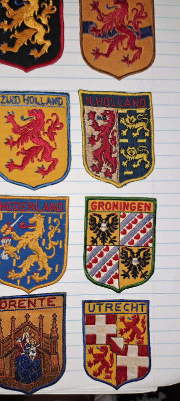 Very old vintage stitched badges Netherlands 12x