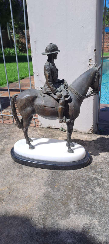 High quality bronze 28kg unknown rider  Buks Theron 1900'S