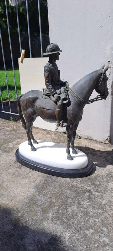 High quality bronze 28kg unknown rider  Buks Theron 1900'S