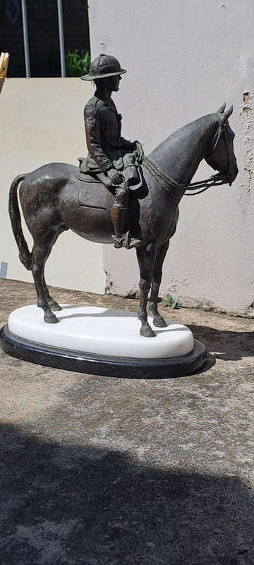 High quality bronze 28kg unknown rider  Buks Theron 1900'S