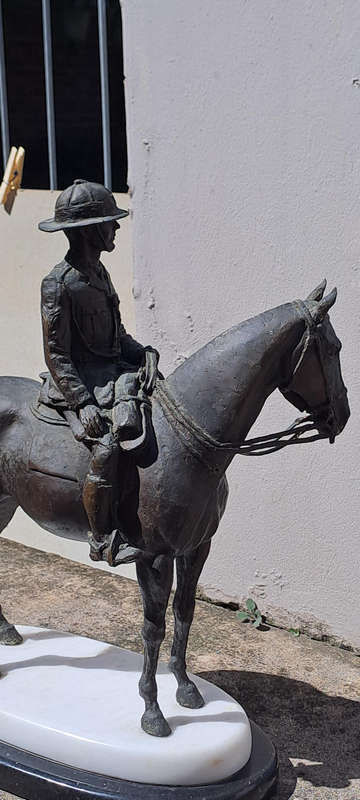 High quality bronze 28kg unknown rider  Buks Theron 1900'S