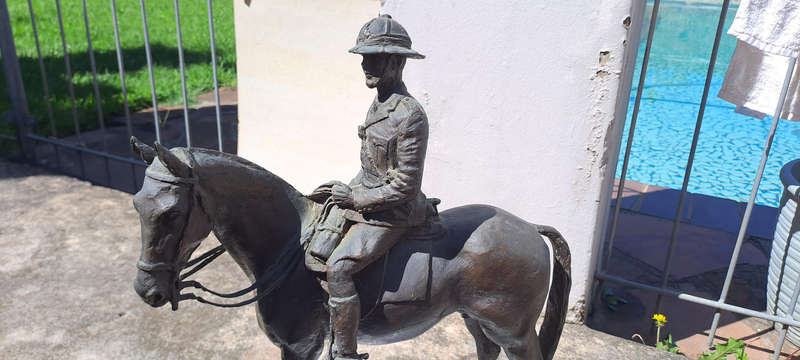 High quality bronze 28kg unknown rider  Buks Theron 1900'S