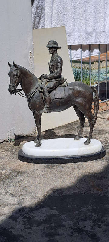 High quality bronze 28kg unknown rider  Buks Theron 1900'S