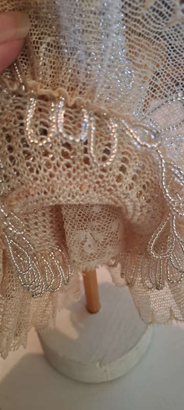 Stunning Tall hand beaded and 1/2body porcelain figurine ONE OF A KIND