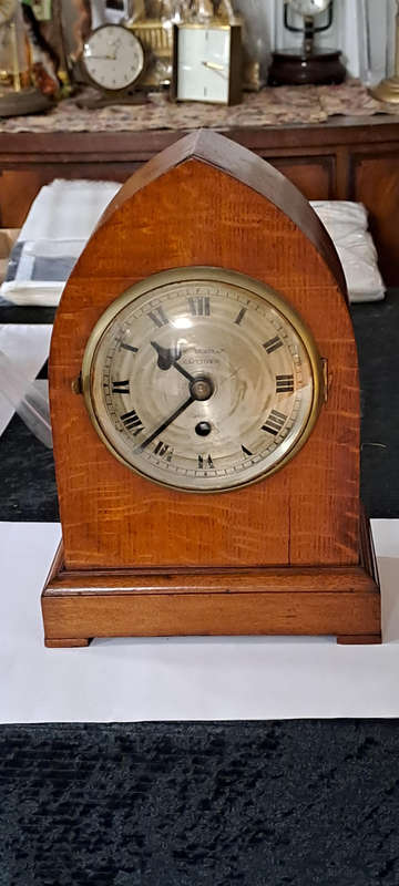 English Tame Side Single Fusee Beehive Tombstone Bracket Mantel Clock