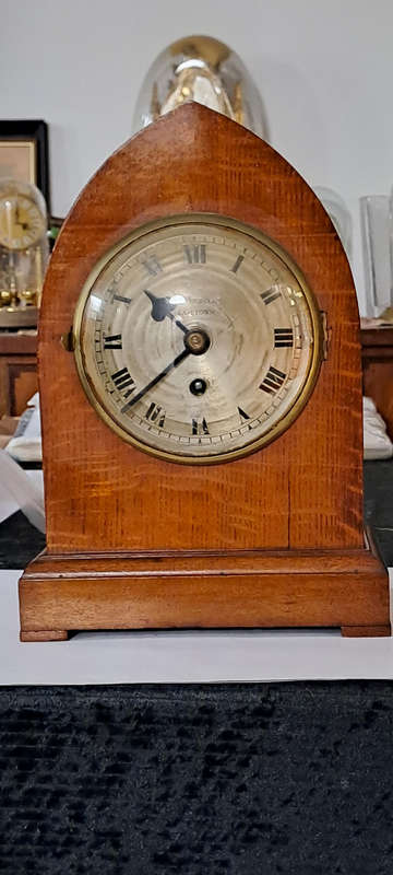 English Tame Side Single Fusee Beehive Tombstone Bracket Mantel Clock
