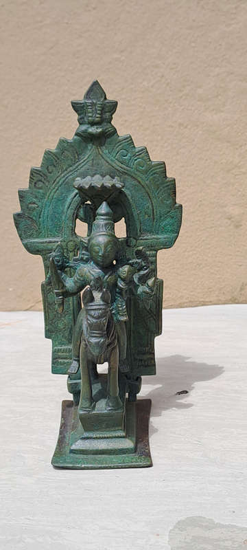 Antique Indian Bronze Khandoba and Mhalsa on Horse pre 1900