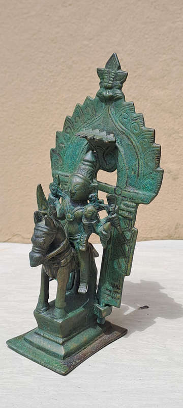 Antique Indian Bronze Khandoba and Mhalsa on Horse pre 1900