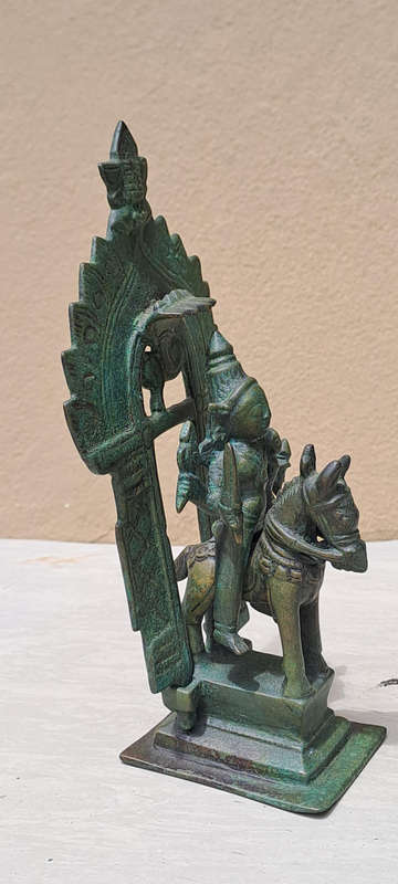 Antique Indian Bronze Khandoba and Mhalsa on Horse pre 1900