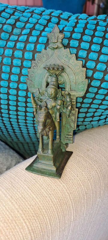 Antique Indian Bronze Khandoba and Mhalsa on Horse pre 1900