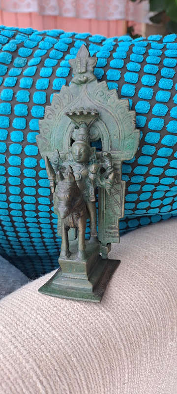 Antique Indian Bronze Khandoba and Mhalsa on Horse pre 1900