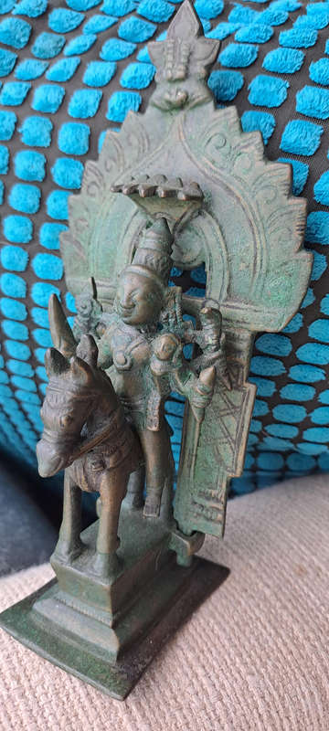 Antique Indian Bronze Khandoba and Mhalsa on Horse pre 1900