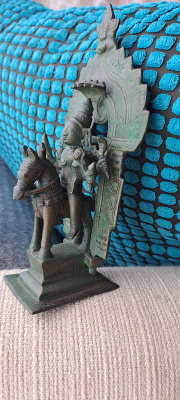 Antique Indian Bronze Khandoba and Mhalsa on Horse pre 1900