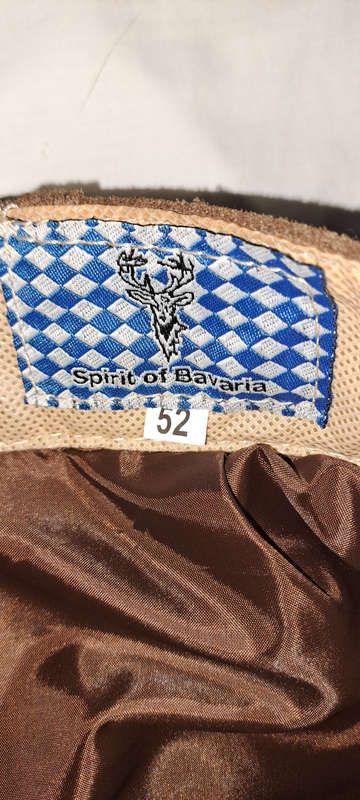 Traditional Spirit of Bavaria German genuine leather Lederhosen with shirt size 34/36