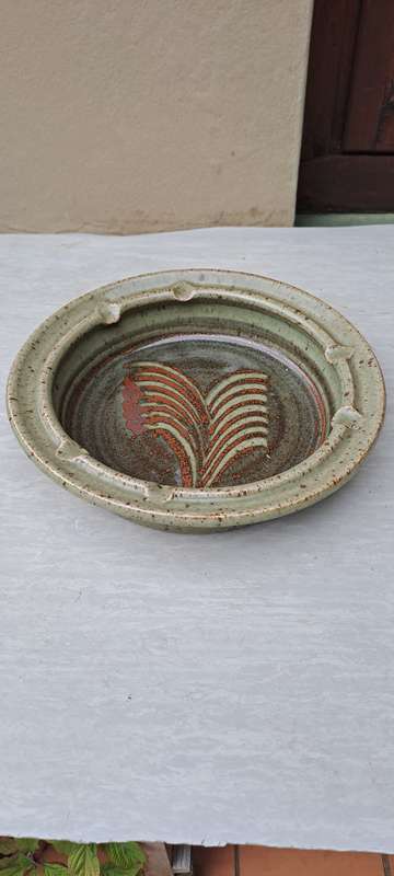 Lovely large stoneware studio potter ashtray