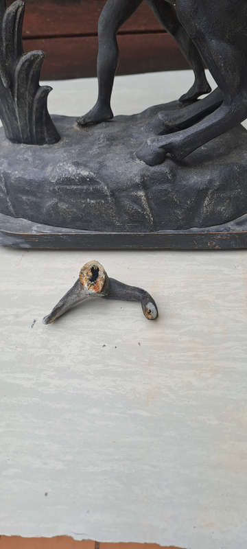 Spelter Marley horse on wood base