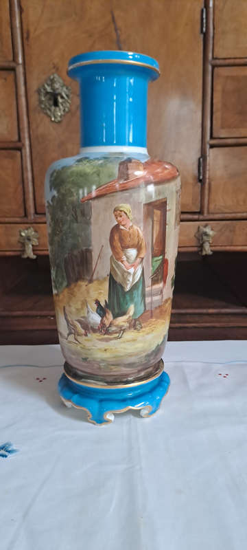 Hand pained sevres style porcelain vase stunning.REDUCED...