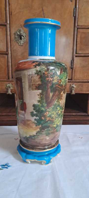 Hand pained sevres style porcelain vase stunning.REDUCED...