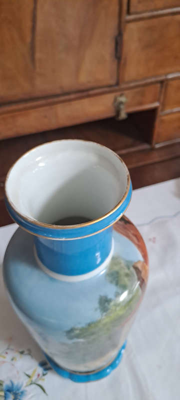 Hand pained sevres style porcelain vase stunning.REDUCED...