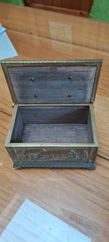 very rear Belgium Antique early 1900 Shakespeare brass casket