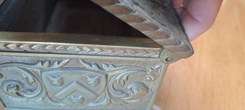 very rear Belgium Antique early 1900 Shakespeare brass casket